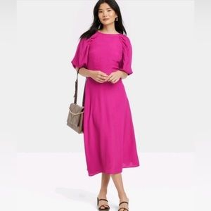 NWT A New Day Fuchsia Pink MIDI Dress